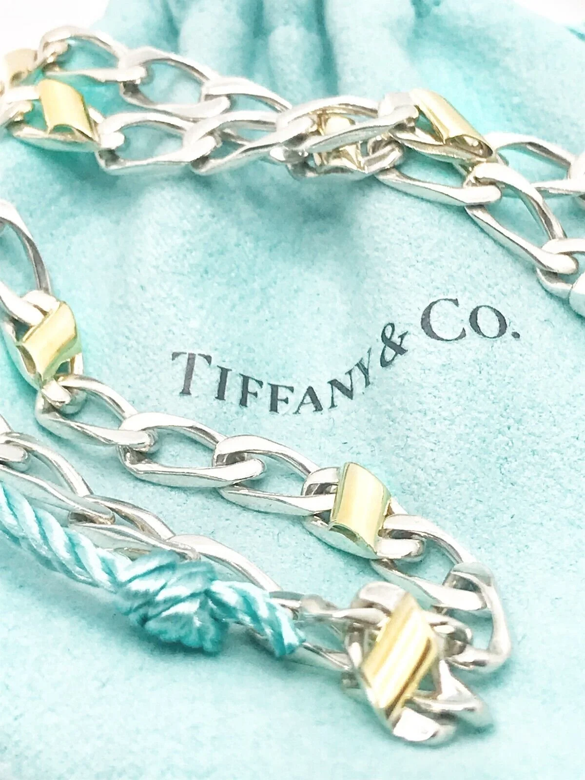Tiffany & Co. 18KYG & Sterling Silver Curb Link Chain